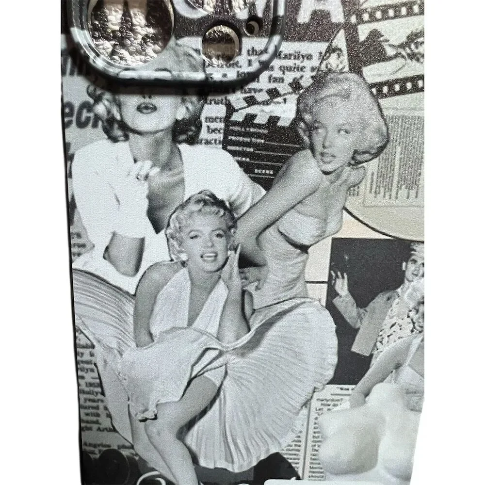 Marilyn Monroe iPhone 13 Pro Max Case Black & White Collage Design